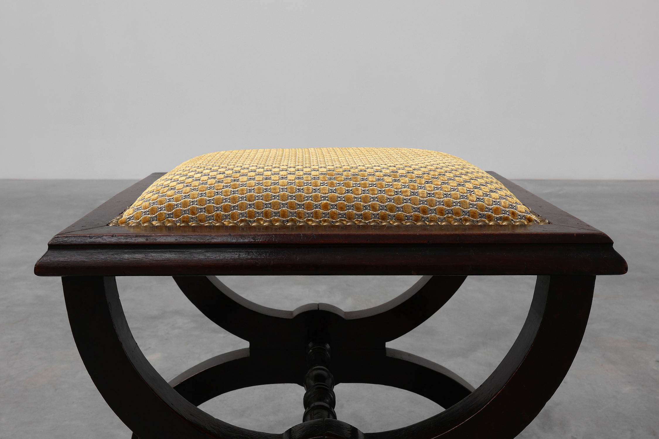 Pair of neoclassical stools with X-circular base, France ca. 1900thumbnail
